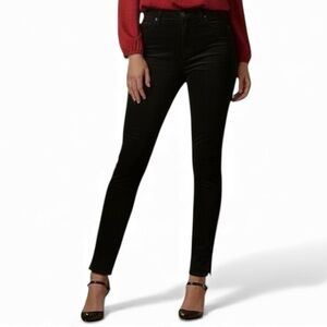 L’AGENCE Josie High Rise Split Hem Skinny Jeans Black Velvet 24 Holiday Ready